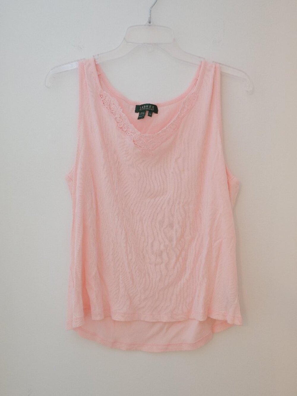 Lauren Ralph Lauren Soft Pink Cotton Tank Top